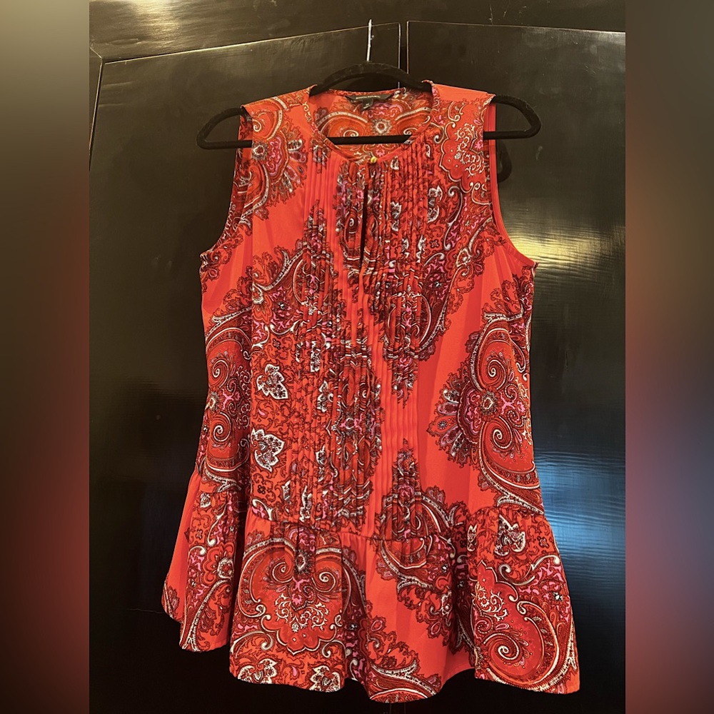 J Crew Paisley Sleeveless Top with Peplum